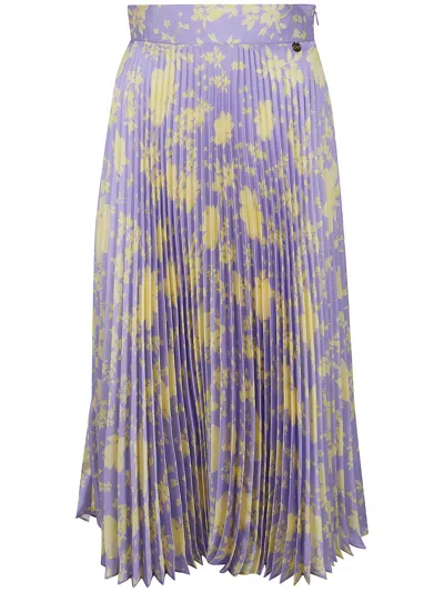 Catalina Plisse Medium Skirt In Purple