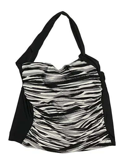 Pre-owned Catalina Swimsuit Top Black Animal Print Pattern Swimwear