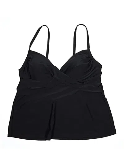 Pre-owned Catalina Swimsuit Top Black Solid Pattern Swimwear