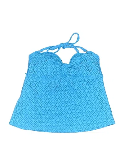 Pre-owned Catalina Swimsuit Top Blue Chevron/herringbone Pattern Swimwear