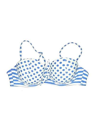 Pre-owned Catalina Swimsuit Top Blue Polka Dots Pattern Swimwear