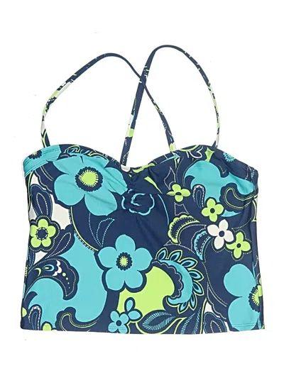 Pre-owned Catalina Swimsuit Top Blue Print Pattern Swimwear