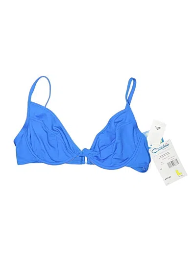 Catalina Swimsuit Top Blue Solid Pattern Swimwear