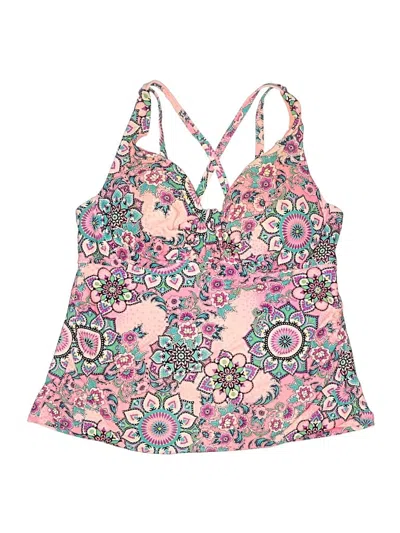 Pre-owned Catalina Swimsuit Top Pink Paisley Pattern Swimwear