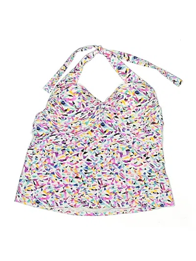 Pre-owned Catalina Swimsuit Top White Print Pattern Swimwear