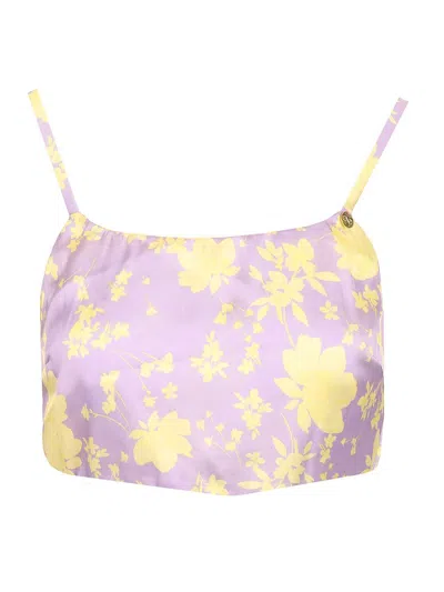 Catalina Top Smanicato In Poliestere Riciclato Tops Violet In Gray