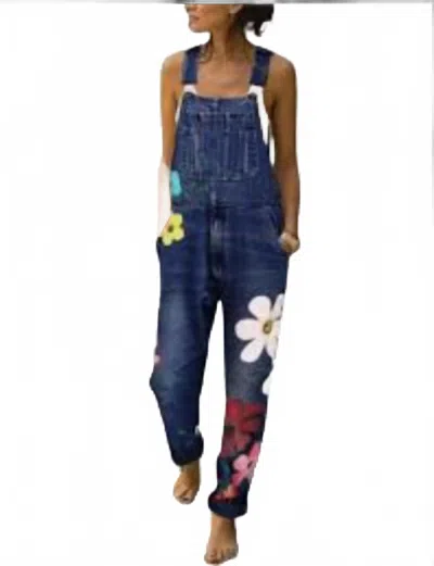 Catalyst Boutique Women's Casual Denim Overall Jumpsuit In Blue