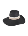 Catarzi 1910 Woman Hat Black Size 7 Paper, Polyester In Gray