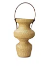 Catarzi Raffia Leather-detail Vase In Neutral