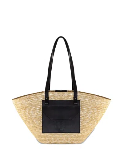 Catarzi Straw Leather-handle Tote Bag In Brown