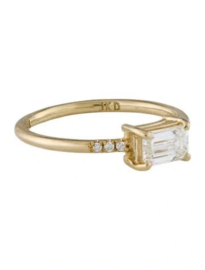 Pre-owned Catbird 14k Diamond East West Equilibrium Ring In Multi
