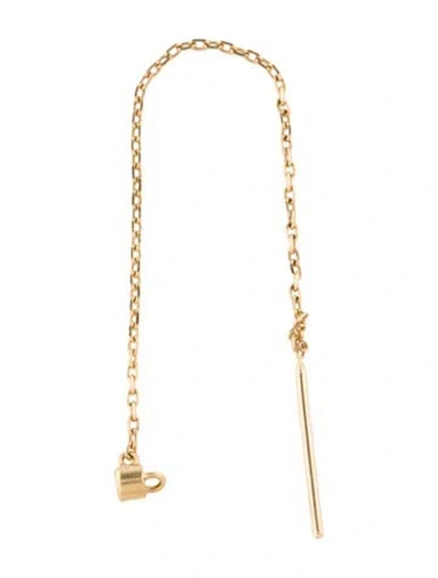 Pre-owned Catbird 14k Diamond Greco Lariat Single Earring In Multi