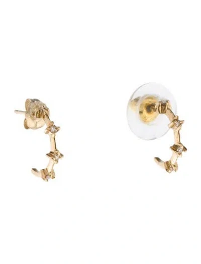 Pre-owned Catbird 14k Diamond Huggie Earrings In Multi