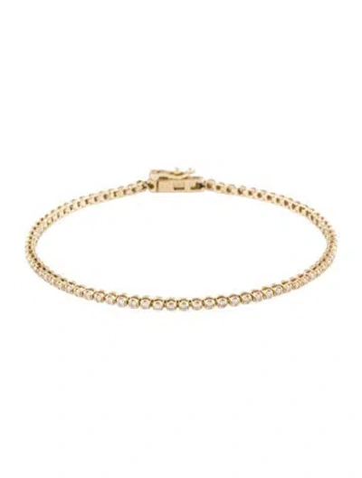 Pre-owned Catbird 14k Diamond One O'clock Tennis Bracelet, 6.5" In Multi