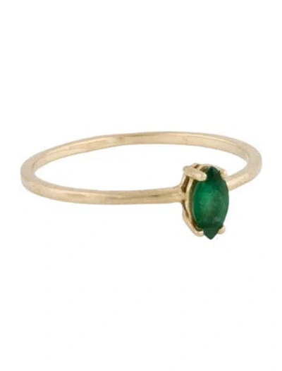 Pre-owned Catbird 14k Emerald Cocktail Ring In Multi