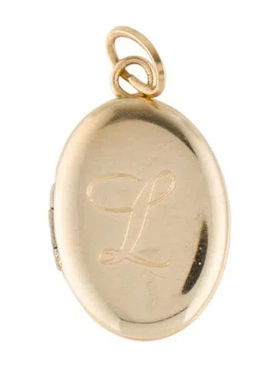Pre-owned Catbird 14k Letter 'l' Dollhouse Locket In Multi