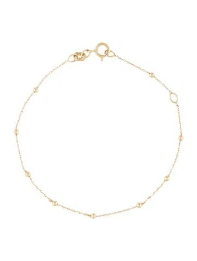 Pre-owned Catbird 14k Little Orb Gold Chain Bracelet, 6.75" In Multi