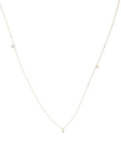 Pre-owned Catbird 14k Pearl & Diamond Dewdrop Collar Necklace, 17.75" In Multi