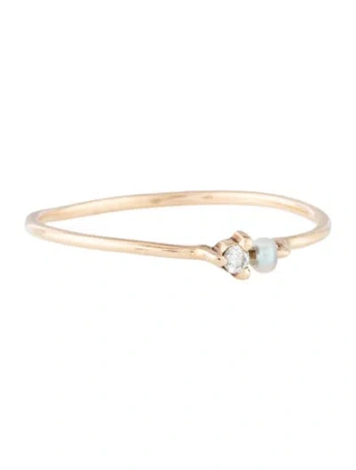 Pre-owned Catbird 14k Pearl & Diamond Dewdrop Ring In Multi