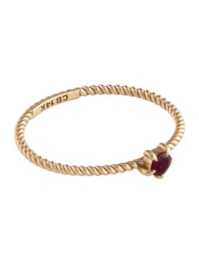 Pre-owned Catbird 14k Ruby Little Star Birthstone Band In Multi