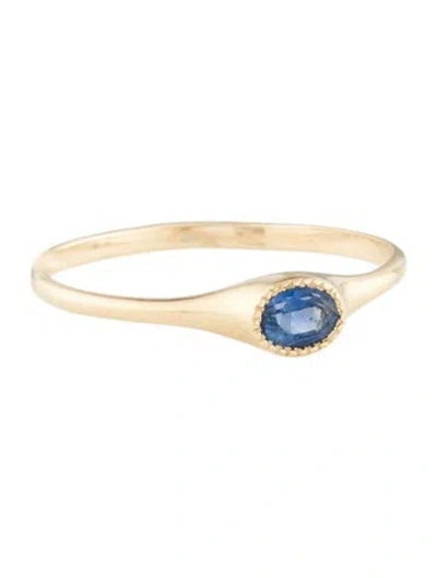 Pre-owned Catbird 14k Sapphire Galene Signet Ring In Multi