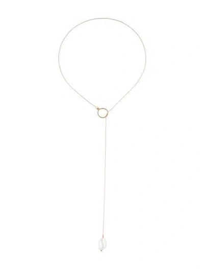 Pre-owned Catbird Perla Lariat Necklace, 19.25" In Multi