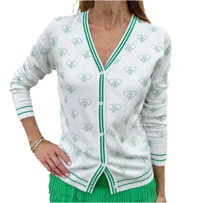 Catch + Club Pickleball Cardigan In Kelly Green