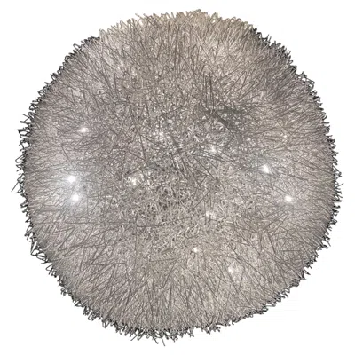Pre-owned Catellani & Smith Modern Aluminum Wire Sphere Sculpture Chandelier Lighting In Transparent