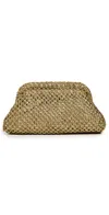 Caterina Bertini Woven Clutch Gold In Gold
