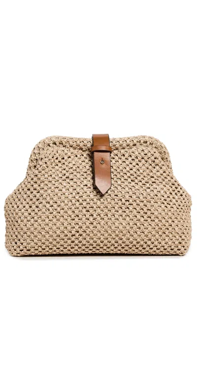 Caterina Bertini Woven Clutch Natural
