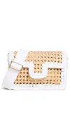 Caterina Bertini Woven Crossbody Bag Nat/white 01 In Nat /white 01