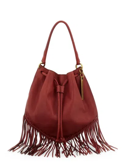Caterina Lucchi Adelaide Fringe-trimmed Leather Shoulder Bag In Red