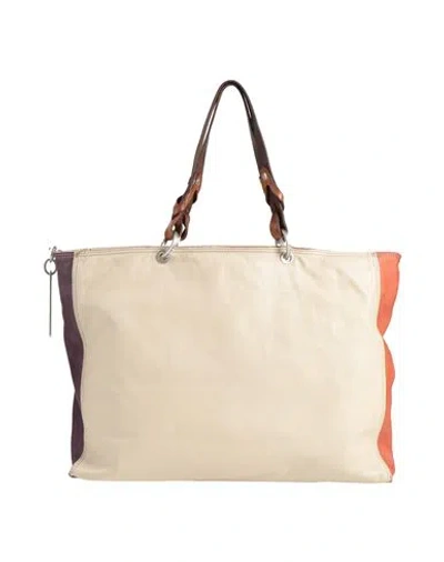 Caterina Lucchi Gold Giulia Woman Handbag Beige Size - Calfskin, Cow Leather In Sand