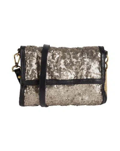 Caterina Lucchi Gold Woman Cross-body Bag Black Size - Leather, Cowhide
