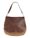 Caterina Lucchi Gold Woman Handbag Brown Size - Cowhide, Textile Fibers