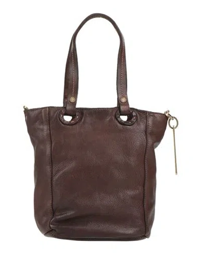 Caterina Lucchi Gold Woman Handbag Dark Brown Size - Calfskin