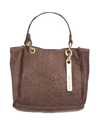 Caterina Lucchi Gold Woman Handbag Dark Brown Size - Cowhide, Calfskin