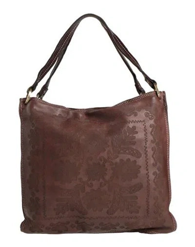 Caterina Lucchi Gold Woman Handbag Dark Brown Size - Calfskin