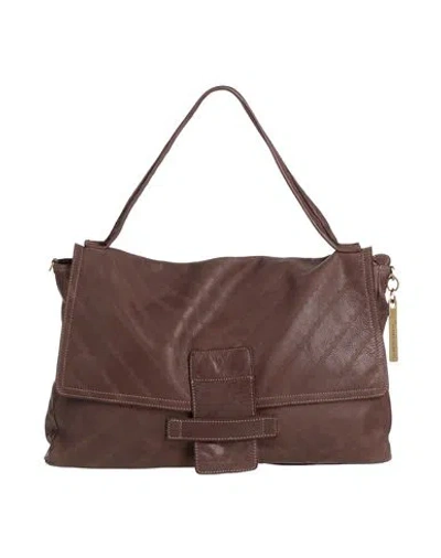 Caterina Lucchi Gold Woman Handbag Dark Brown Size - Calfskin