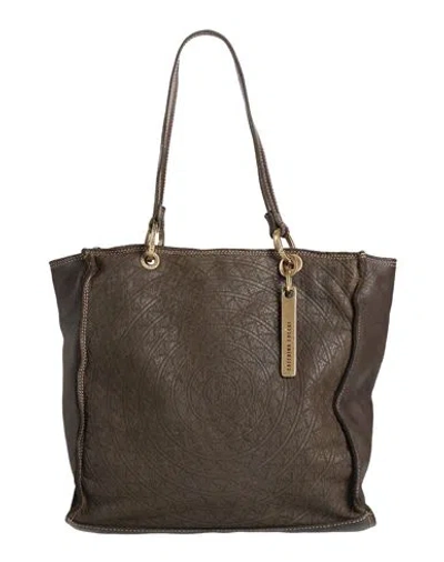 Caterina Lucchi Gold Woman Handbag Dark Green Size - Cow Leather, Calfskin