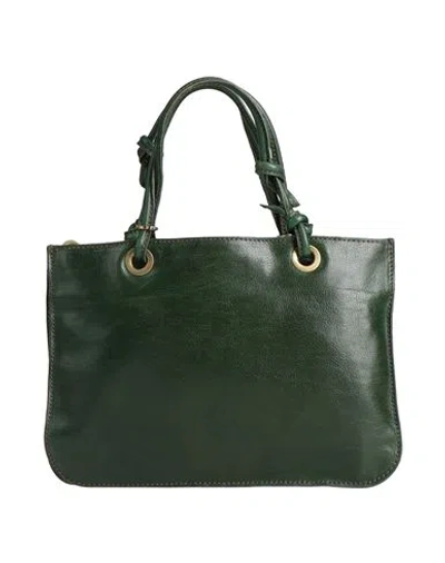 Caterina Lucchi Gold Woman Handbag Dark Green Size - Cow Leather In Red