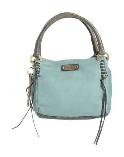 Caterina Lucchi Gold Woman Handbag Deep Teal Size - Calfskin, Cow Leather In Blue