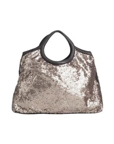 Caterina Lucchi Gold Woman Handbag Grey Size - Cotton, Polyester, Acrylic, Wool In Gray