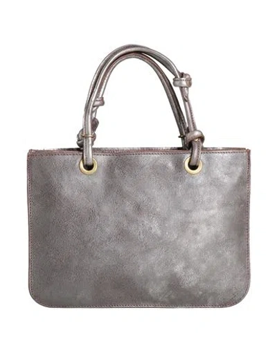 Caterina Lucchi Gold Woman Handbag Gunmetal Size - Cow Leather In Gray