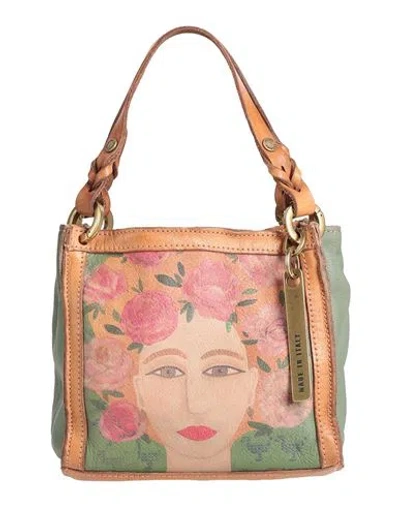 Caterina Lucchi Gold Woman Handbag Military Green Size - Calfskin, Cow Leather