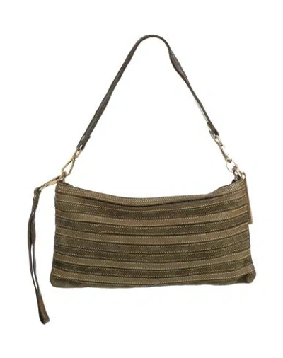 Caterina Lucchi Gold Woman Handbag Military Green Size - Cow Leather, Calfskin