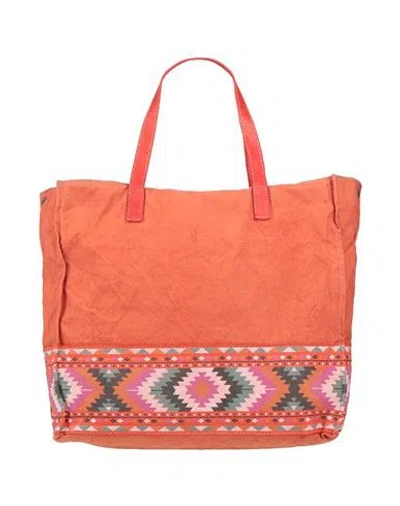 Caterina Lucchi Gold Woman Handbag Orange Size - Cotton, Calfskin