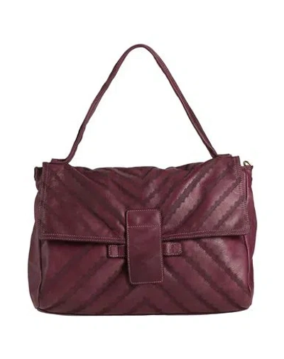 Caterina Lucchi Gold Woman Handbag Plum Size - Calfskin In Purple