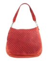 Caterina Lucchi Gold Woman Handbag Red Size - Cowhide, Textile Fibers