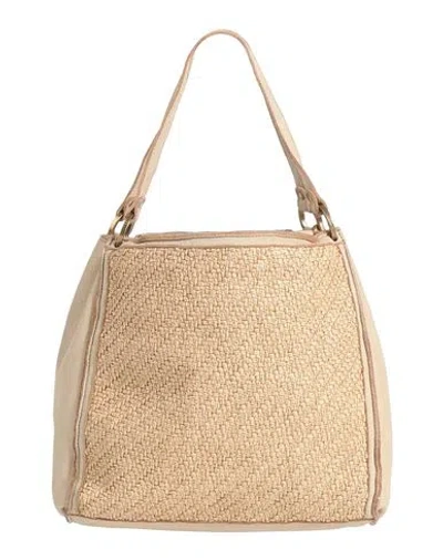 Caterina Lucchi Gold Woman Handbag Sand Size - Calfskin, Polyamide In Pink